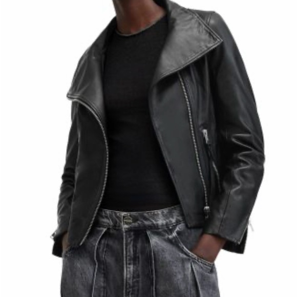 All Saints Jackets & Blazers - All Saints Black Leather Moto Jacket